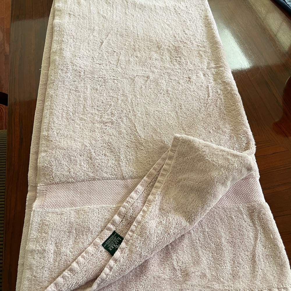 Vintage Ralph Lauren Blush Bath Towel Size 35 X 70 inches